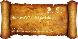 Marusák Vitolda névjegykártya